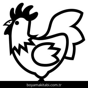 Tavuk boyama sayfası – sanatsal çalışma, çocuklar için