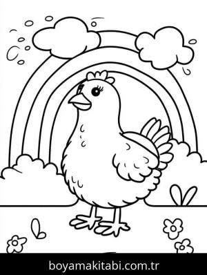 Tavuk boyama sayfası – okul öncesi, evde etkinlik