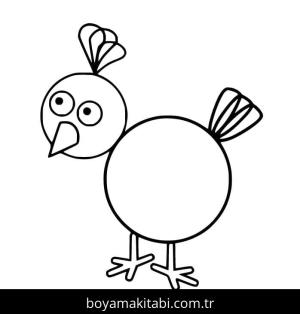 Tavuk boyama sayfası – renkli çizimler, okul öncesi