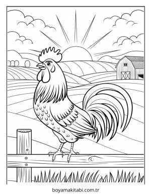 Tavuk boyama sayfası – eğlenceli etkinlik, el becerilerini geliştirir