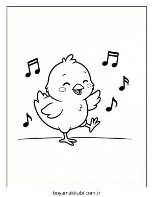 Tavuk boyama sayfası – PDF indir, sevimli karakter
