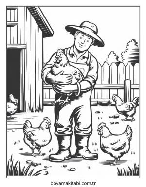 Tavuk boyama sayfası – evde etkinlik, ücretsiz yazdır