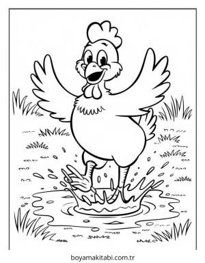 Tavuk boyama sayfası – eğitici aktivite, yaratıcılık