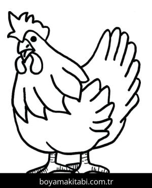 Tavuk boyama sayfası – el becerilerini geliştirir, boyama çalışması
