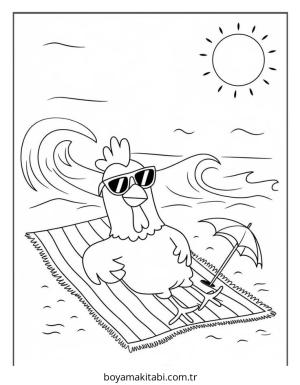 Tavuk boyama sayfası – yaratıcılığı geliştirir, keyifli zaman