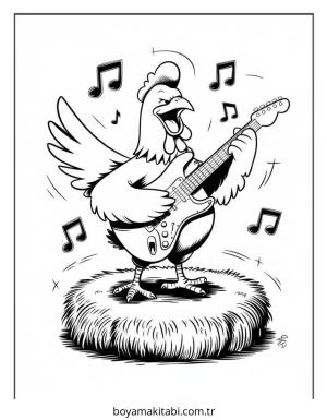 Tavuk boyama sayfası – boyama çalışması, yaratıcılığı geliştirir
