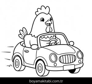 Tavuk boyama sayfası – keyifli zaman, renkli çizimler