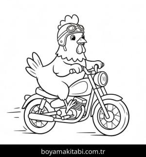 Tavuk boyama sayfası – sanatsal çalışma, çocuklar için