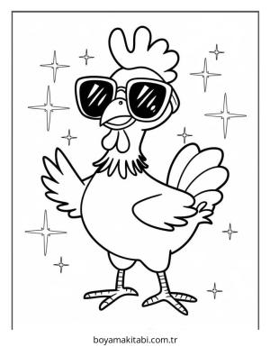 Tavuk boyama sayfası – boyama etkinliği, çocuk aktivitesi