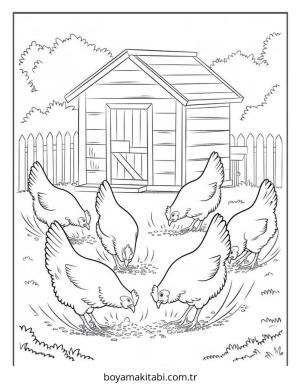 Tavuk boyama sayfası – el becerilerini geliştirir, boyama çalışması