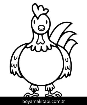 Tavuk boyama sayfası – renkli çizimler, okul öncesi