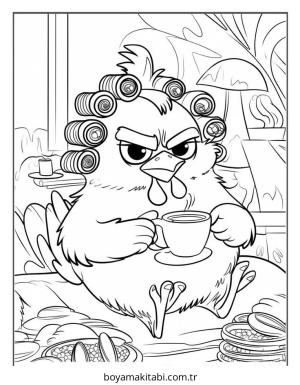 Tavuk boyama sayfası – evde etkinlik, ücretsiz yazdır