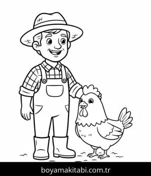 Tavuk boyama sayfası – boyama çalışması, yaratıcılığı geliştirir