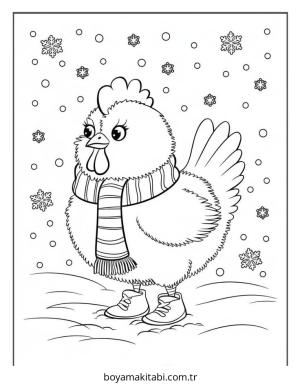 Tavuk boyama sayfası – sanatsal çalışma, çocuklar için