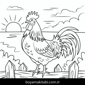 Tavuklar boyama sayfası – sanatsal çalışma, çocuklar için