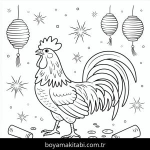 Tavuklar boyama sayfası – sevimli karakter, sanatsal çalışma