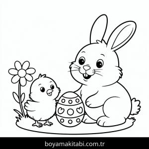 Tavuklar boyama sayfası – çizgi film temalı, basit çizim