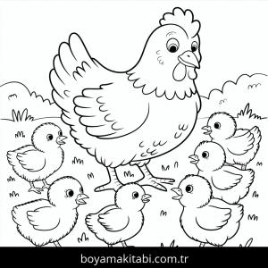 Tavuklar boyama sayfası – yaratıcılığı geliştirir, keyifli zaman