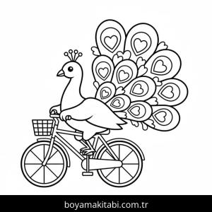 Tavus Kuşu boyama sayfası – boyama etkinliği, çocuk aktivitesi