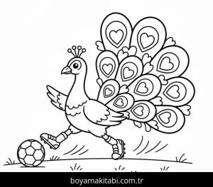 Tavus Kuşu boyama sayfası – keyifli zaman, renkli çizimler