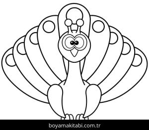 Tavus Kuşu boyama sayfası – sanatsal çalışma, çocuklar için