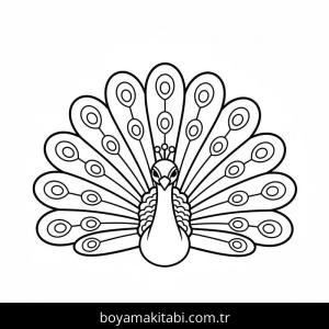 Tavus Kuşu boyama sayfası – sanatsal çalışma, çocuklar için