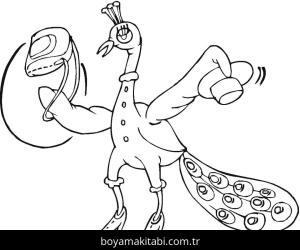 Tavus Kuşu boyama sayfası – boyama çalışması, yaratıcılığı geliştirir