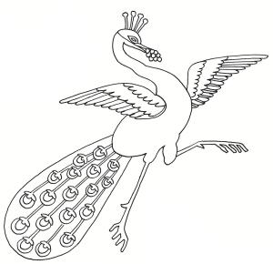 Tavus Kuşu boyama sayfası,  coloring page, Dans Eden Tavus Kuşu, 