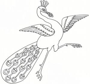 Tavus Kuşu boyama sayfası,  coloring page, Tavus Kuşu Dans, 