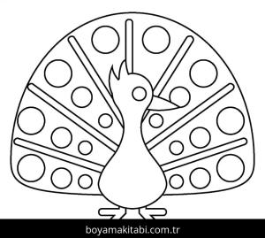 Tavus Kuşu boyama sayfası – evde etkinlik, ücretsiz yazdır