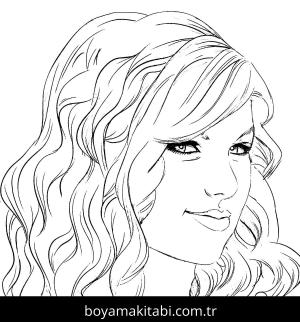 Taylor Swift boyama sayfası – PDF indir, sevimli karakter