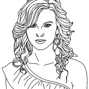 Taylor Swift boyama sayfası,  coloring page, Göz alıcı Taylor Swift, 