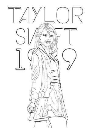 Taylor Swift boyama sayfası,  coloring page, Yazdırılabilir Taylor Swift, 