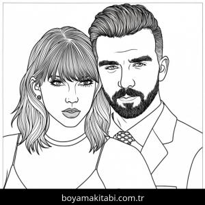 Taylor Swift boyama sayfası – boyama etkinliği, çocuk aktivitesi