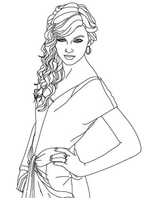 Taylor Swift boyama sayfası,  coloring page, Seductive Taylor Swift, 