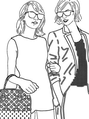 Taylor Swift boyama sayfası,  coloring page, Taylor Swift ve Arkadaşı, 