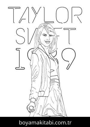 Taylor Swift boyama sayfası – PDF indir, sevimli karakter