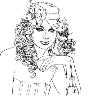 Taylor Swift boyama sayfası,  coloring page, Güzel Taylor Swift, 