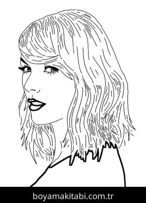 Taylor Swift boyama sayfası – yaratıcılığı geliştirir, keyifli zaman