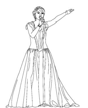 Taylor Swift boyama sayfası,  coloring page, Taylor Swift Sahnede, 