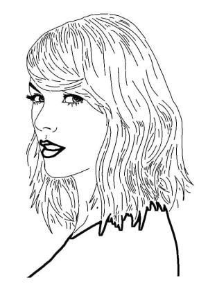 Taylor Swift boyama sayfası,  coloring page, Tatlı Taylor Swift, 