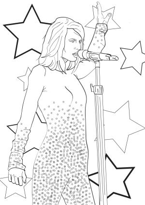 Taylor Swift boyama sayfası,  coloring page, Taylor Swift Singing, 