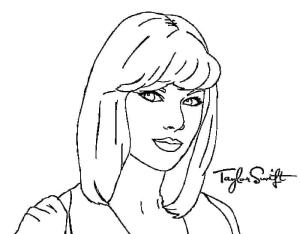 Taylor Swift boyama sayfası,  coloring page, Şarkıcı Taylor Swift, 