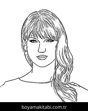 Taylor Swift boyama sayfası – yaratıcılığı geliştirir, keyifli zaman