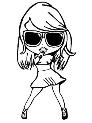 Taylor Swift boyama sayfası,  coloring page, Sevimli Taylor Swift, 