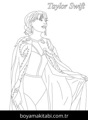 Taylor Swift boyama sayfası – sanatsal çalışma, çocuklar için
