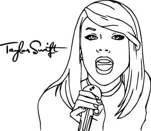 Taylor Swift boyama sayfası,  coloring page, Taylor Swift’i şarkı söylemek, 