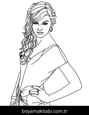 Taylor Swift boyama sayfası – okul öncesi, evde etkinlik