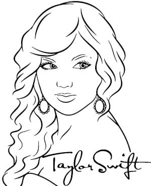 Taylor Swift boyama sayfası,  coloring page, Amerikalı Pop Şarkıcısı Taylor Swift, 