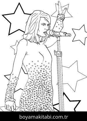 Taylor Swift boyama sayfası – yaratıcılık, eğlenceli etkinlik